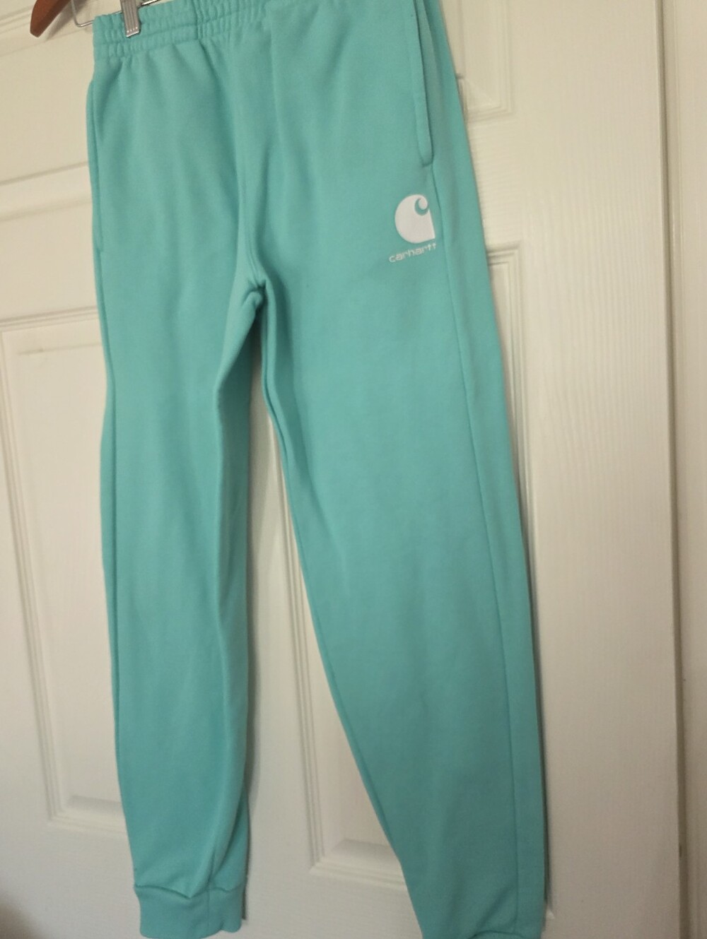 Carhartt Girls Fleece Joggers Sweatpants Knit Pants Cockatoo Color Pull on Sz XL